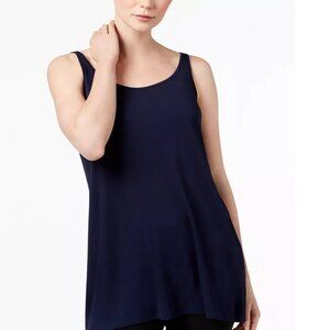 NWT Eileen Fisher Midnight Jersey Scoop Neck Long Tank Cami Medium Petite